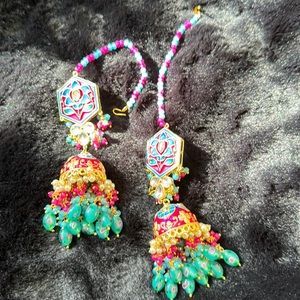 Indian Jewelry - Earrings Tikka set